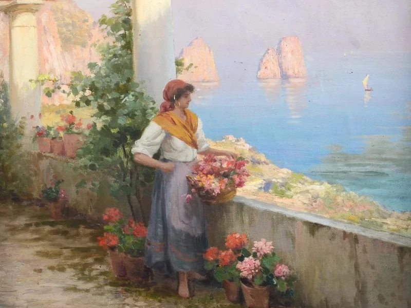 1864-Giuseppe Chiarolanza - Dalla terrazza di Capri